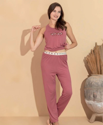 Boyraz 20615 Kadın Milan Kumaş Atlet Pijama Takımı