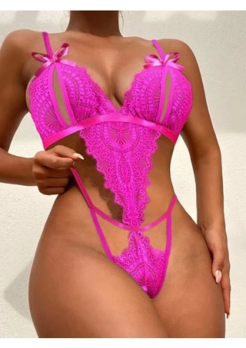 For Dreams 8457 Fantezi Dantelli Özel Bölgesi Açık Bodysuit