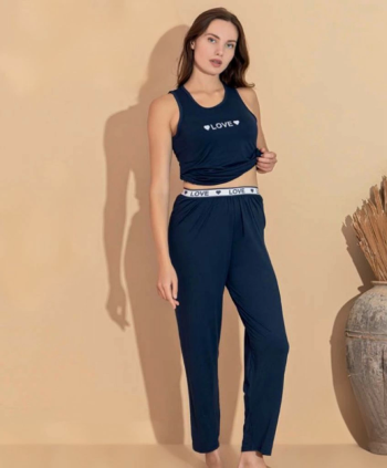 Boyraz 20614 Kadın Milan Kumaş Atlet Pijama Takımı